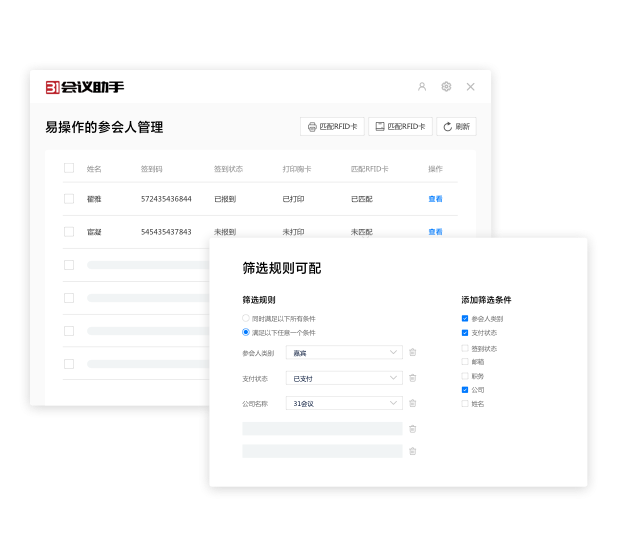 易操作的参会人管理